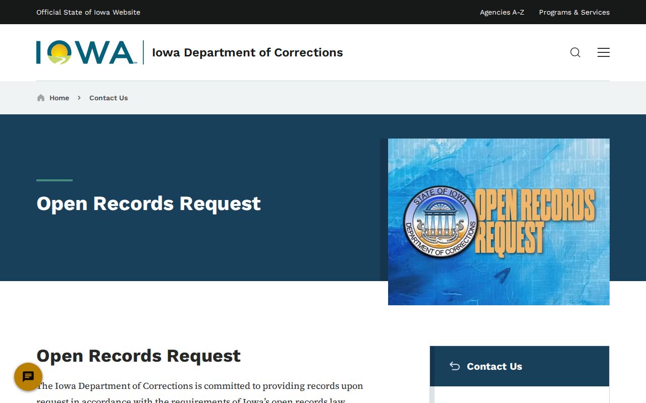 Wright County arrest history Iowa DOC open records request