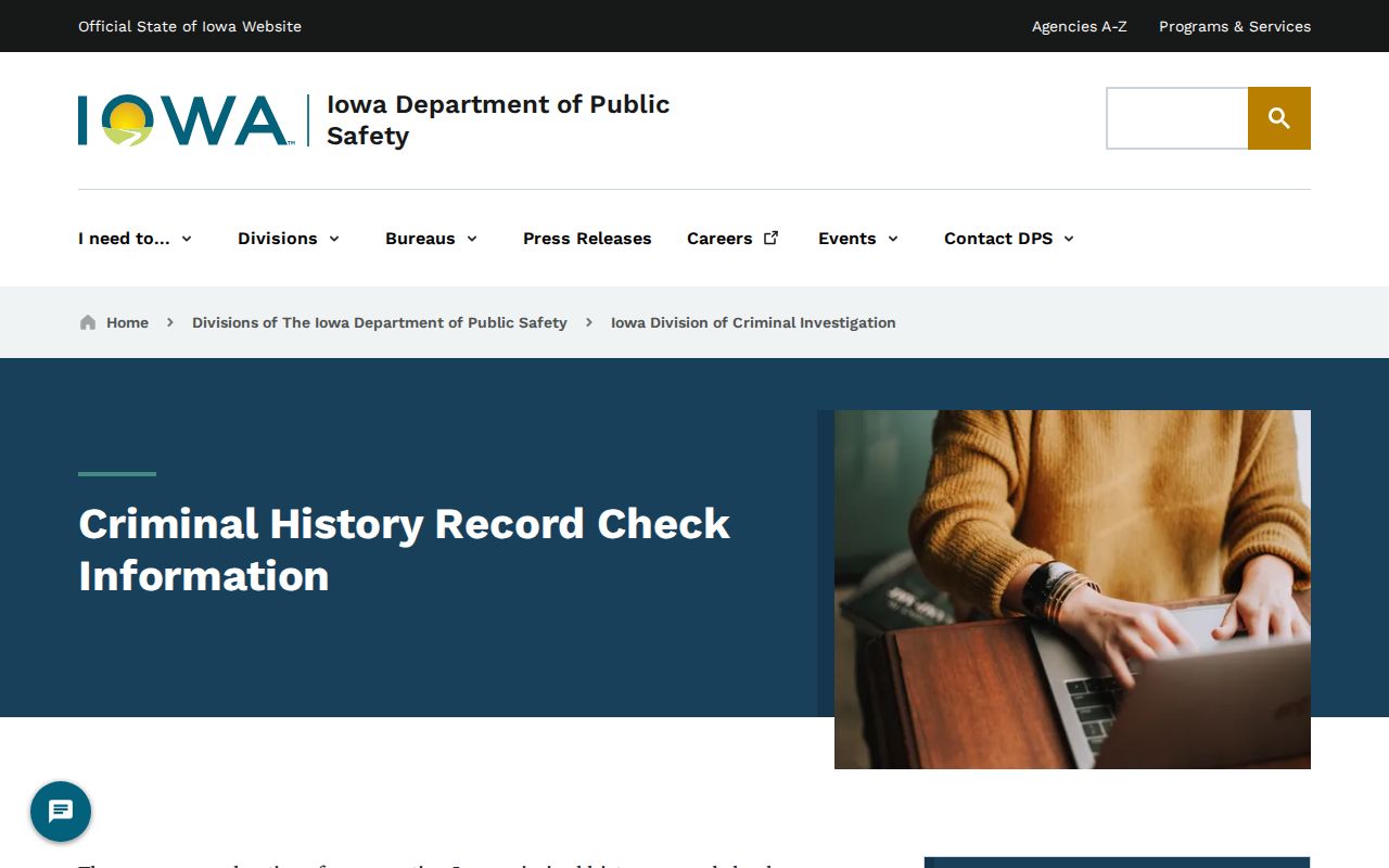 Wright County criminal history DCI record check information
