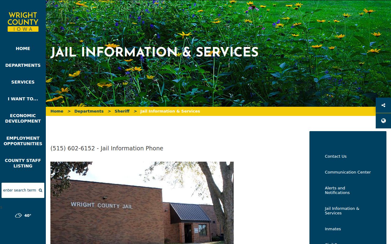 Wright County criminal history jail and fingerprint services